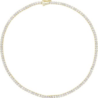 Unisex 18K Gold Tennis Choker Necklace with 3mm Moissanite Chain,Iced Out Necklace Jewelry for Women and Men