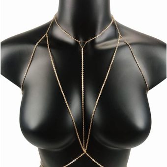 Waist Chain Punk Geometry Body Jewelry Chest Chains Sexy Body Chain Bikini for Women Summer Accessories Beach Waist Woman (Gold,One Size)