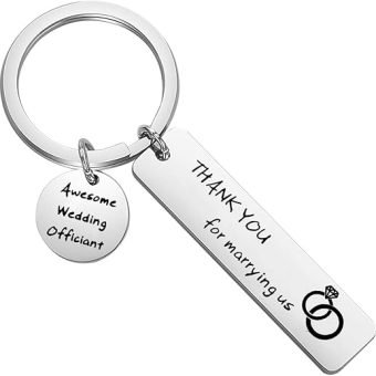 Wedding Officiant Gift Thank you for Marrying Us Keychain Officiant Appreciation Gift Bridal Party Gift for Wedding Officiant