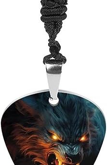 Werewolf Funny Guitar Pick Necklace Stainless Steel Music Jewelry Personalized Pendant for Men Women