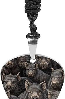 Wild Boars Funny Guitar Pick Necklace Stainless Steel Music Jewelry Personalized Pendant for Men Women