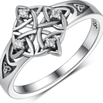 Witches Knot Ring 925 Sterling Silver Celtic Witch Knot Ring Wiccan Pagan Jewelry Gifts For Women