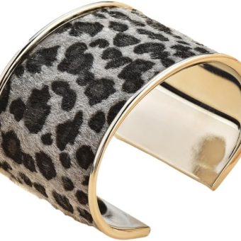 Women's Leopard Print Bracelet, Wide Cuff Bracelet. Fashion Personalized Wild Open Bracelet. Trendy Jewelry for Women.