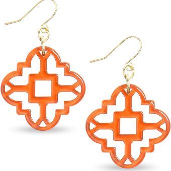 ZENZII Modern Mosaic Acrylic Resin Drop Dangle Earrings for Women Girls Fashion Jewelry