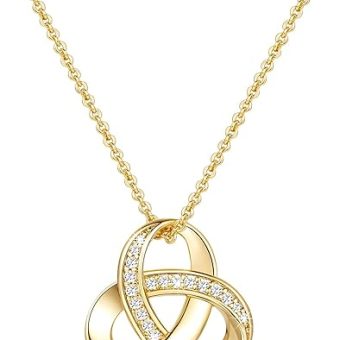 14K Gold Necklaces for Women Trendy Love Knot Infinity Necklace Pendant Necklace for Women Diamond Necklace