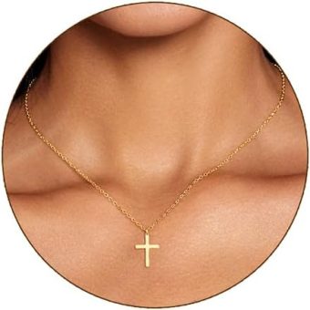 14K Gold Plated Cross Necklace for Women Dainty Women's Cross Pendant Necklace Jewelry Gifts for Women Girls