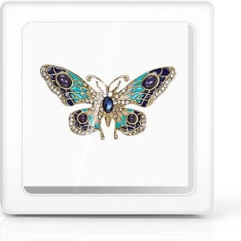 TOVIDO Crystal Butterfly Brooch | Enamel Lapel Pin for women | butterfly display case | Stunning Insect Ornament