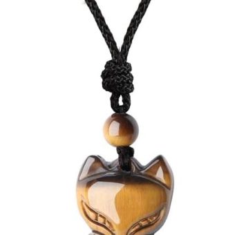 Lucky Fox Necklace Semi Precious Stone Pendant