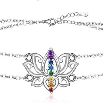 Flamingo Pineapple Dolphin Starfish 7 Chakra Lotus Flower Elephant Tree of Life Sea Turtle Heart Infinity Ankle Bracelets for Women Sterling Silver