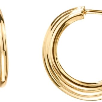 PAVOI 14K Gold Plated Sterling Silver Post Split Huggie Earrings | Rose/White/Yellow Gold Earrings for Women