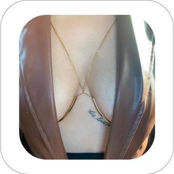 Metal Body Chains Gold for Women Trendy Sexy Chest Bracket Bra Chain Bikini Nightclub Body Jewelry Accessories