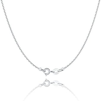 Jewlpire 925 Sterling Silver Chain Necklace Chain for Women 1.1mm Cable Chain Necklace Upgraded Spring-Ring Clasp - Thin & Sturdy - Italian Quality 16/18/20/22/24 Inch