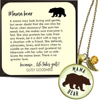 Mama Bear Necklace Jewelry For Women Mother New Mom Grandma 24" Chain