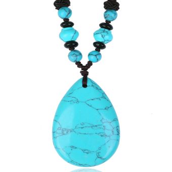 BARBARI Jewelry - Designed Turquoise Necklace with Handmade Pendant and Beads. Healing with Pretty Gemstone.Unique Gift Idea!