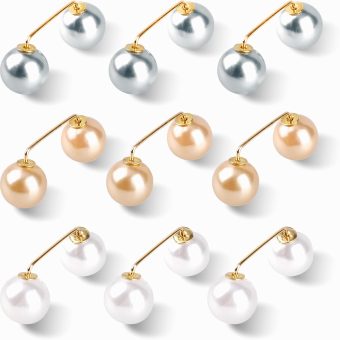 9 Pcs Pearl Brooch Pins for Women Sweater Pin Decorative Safety Pins Dress Pin Anti-Exposure Neckline Safety Pins for Clothes Sweater Shawl Clips Shawl Pin for Wedding Party Decoration