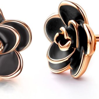 AllenCOCO Rose Flower Stud Earrings for Women Sensitive Ears, Hypoallergenic Cute Gold And Silver Rose Flower Earrings Studs for Women Nickel Free