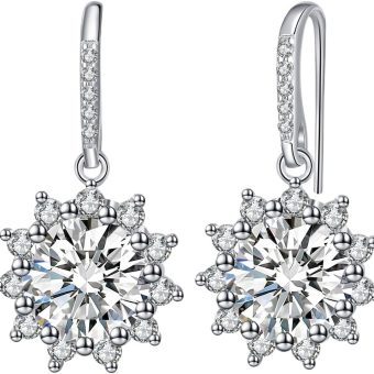 Moissanite Earrings for Women 1Ct-3Ct Hoop Drop Earrings, Gifts for Soulmate Mom Girlfriend, Anniversary Jewelry Present for Wife, Birthday Valentines Gifts