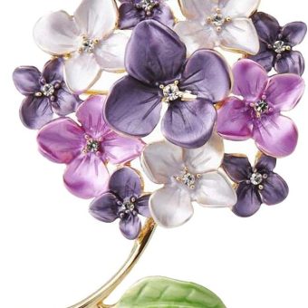 Enamel Purple Lilac Flower Brooches Women Collar Hydrangea Weddings Brooch Pins