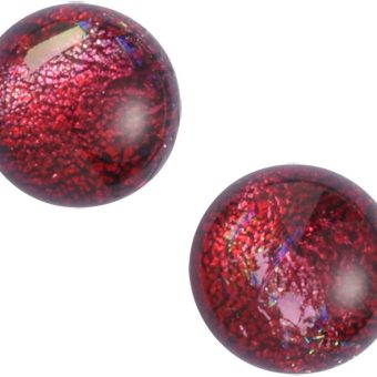 Interstellar Earrings - USA-Made Nickel Free Dichroic Glass Earrings (RP01, Cranberry Red)