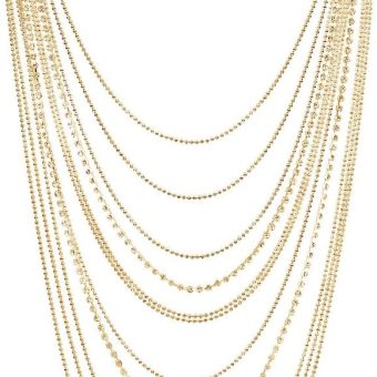 Humble Chic Simulated Diamond Statement Necklace for Women - Layered Cubic Zirconia Long Waterfall Chain Necklace