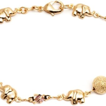 Barzel 18K Gold Plated Elephant Bracelets Elephant Gifts For Women Elephant Jewelry