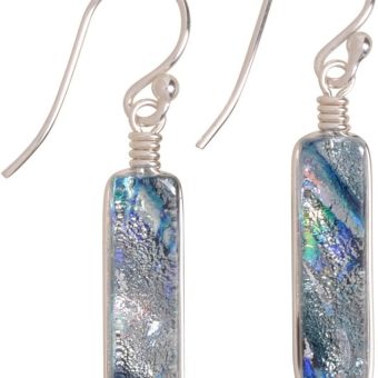 Looking Glass Falls Earrings - USA-Made Nickel Free Dichroic Glass Dangles