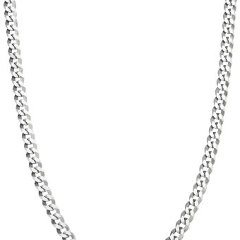 Miabella Italian Solid 925 Sterling Silver 3.5mm Diamond Cut Cuban Link Curb Chain Necklace for Women Men, Made in Italy