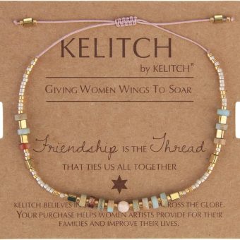 KELITCH Boho-color Crystal Shell Beaded Friendship Bracelets Handmade Strand Bracelet Bangles Jewelry For Summer