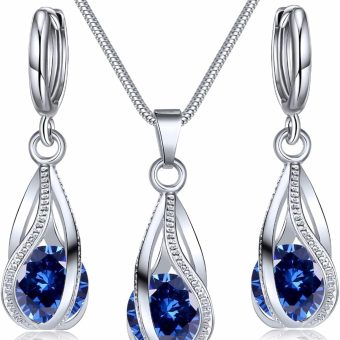 IFKM silver Jewelry Sets for Women Rhinestone Crystal CZ Bridal Bridesmaid Accessories Necklace Earrings set for Wedding Prom Anniversary Birthday Gifts