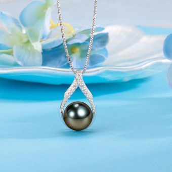 Gifts Anniversary for Wife Women, Tahitian Black Pearl Necklaces,Mothers Day gifts for mom wife Mom Girlfriend Her Birthday day gifts Christmas day gifts Valentine's Day for her Jewelry Gifts