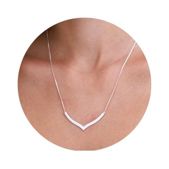 Galis Dainty Necklace for Women - Handmade Dainty Brass Chain with V Shape Pendant, Stylish Necklace for Women great as Wedding Jewelry, Gifts for Girlfriend, Wife