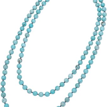 PERNNLA PEARL Natural Turquoise Long Beaded Necklace Wrap Bracelet Handmade Jewelry for Women Men