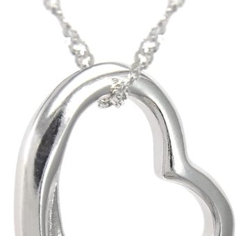 Perfect Love Open Heart Sterling Silver Pendant Necklace [Small Size]