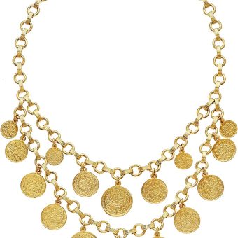 Ben-Amun "Moroccan Coins" Long Gold Necklace, Fashion Jewelry For Women, Made In New York, One Size