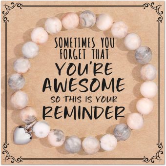 Jewelry&Card Christmas Gifts for Women Teen Girls, Sometimes You Forget You're Awesome Bracelets, Inspirational Christmas Gifts for Mom, Daughter, Sister, Best Friends on Christmas Birthday