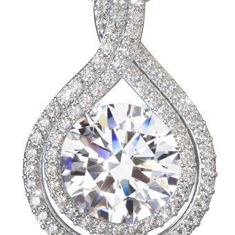 Platinum Plated Certified Moissanite Necklace for Women Gift for Her