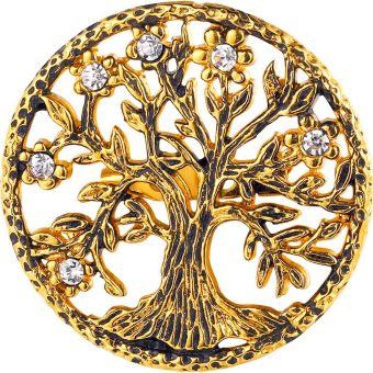 U7 Brooches Jewelry for Women Men, Stainless Steel 18K Gold Plated Classic Feather/Flower/Tree of Life/Custom Photo/Breast Cancer Awareness Pink Ribbion Brooches and Pins for Wedding Dress or Party