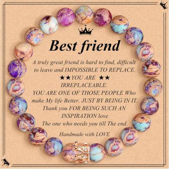 Woman Birthday Gifts Idea Friendship Gifts For Women Best Friends Besties Aunt Female Mom Daughter Granddaughter Gf Anniversary Christmas Valentines Day Graduation Healing Stone Crown Gifts For Her