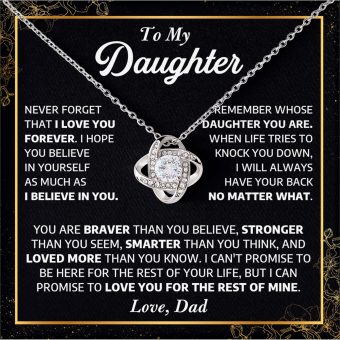 Daughter Gifts From Dad, To My Daughter Necklace From Dad, Daughter Necklace, Love Knot Necklace, Father Daughter Necklace, Birthday Gift, Gift For My Daughter, Christmas Gift To Daughter From Dad