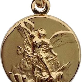 925 STERLING SILVER SAINT MICHAEL THE ARCHANGEL MEDAL - GOLD PLATED (GUARANTEED) - 100% MAD IN ITALY