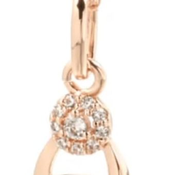 Crossed Design Rose Gold Smooth Round Paved Zircon Pendant Women Vintage Luxury Jewelry