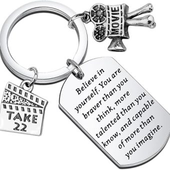 LQRI Movie Projector Keychain Film Director Gift Filmmaker Gifts Future Director Gifts Film Student Graduation Gift