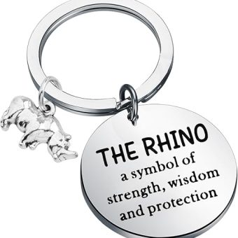 Rhinoceros Gift Rhino Lovers Gift Rhino Keeper Gift Spirit Animal Gift Rhino A Symbol Of Strength Wisdom Protection Keychain