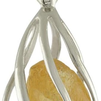 Starborn Gemstone teardrop Style Cage Pendant Sterling Silver