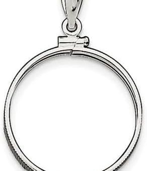 Sterling Silver Coin Edge Bezel Frame Mount Pendant for 2 (DOS) Mexican peso gold coin - Type 1 dollar Liberty Gold